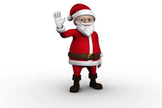 Cute Cartoon Santa Claus Waving in Transparent Background - Download Free Stock Videos Pikwizard.com