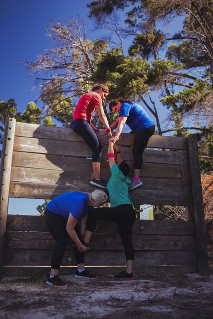 Teamwork in Obstacle Course Training at Boot Camp - Download Free Stock Images Pikwizard.com