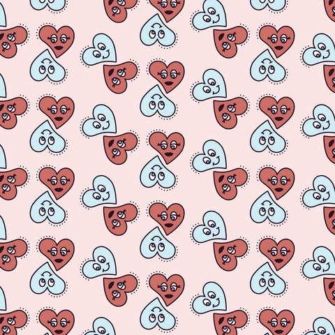 Cheerful heart pattern with transparent background