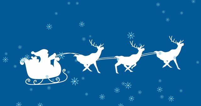 Festive Christmas Sleigh with Santa and Reindeer - Download Free Stock Images Pikwizard.com