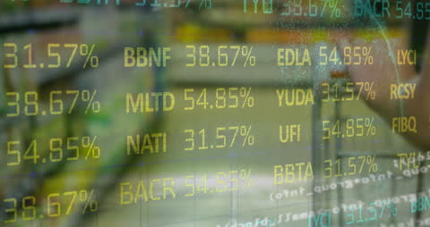 Financial Data Graphics Overlaid on Retail Environment