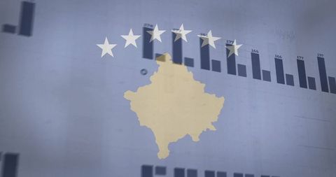 Kosovo Silhouette with Data Visualization and Analytics Dashboard