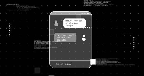 AI Data Processing with Chat Interface Overlay - Download Free Stock Images Pikwizard.com