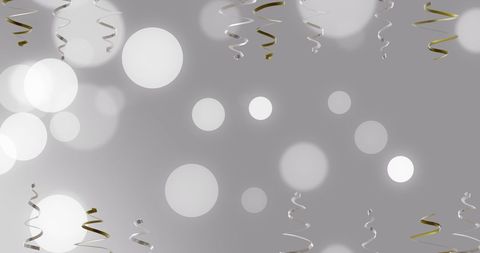 Festive Streamers and Glowing Bokeh Celebration Background