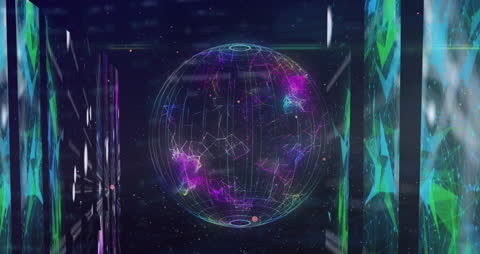 Futuristic Globe with Abstract Digital Data Connections
