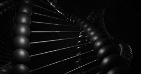 Macro Detail of Black DNA Strand on Dark Background - Download Free Stock Images Pikwizard.com