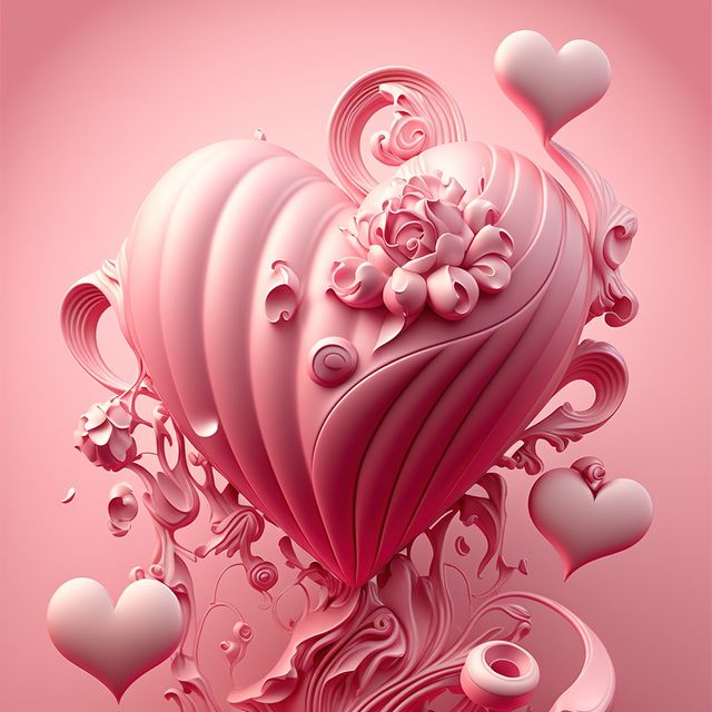 Multiple hearts and pattern on pink background, created using generative ai technology. Valentines day and celebration concept digitally generated image.