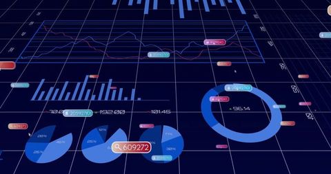 Digital Analytics Dashboard with Futuristic Data Visuals