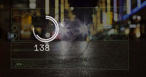 Futuristic Technology Interface Display in Urban Environment - Download Free Stock Images Pikwizard.com