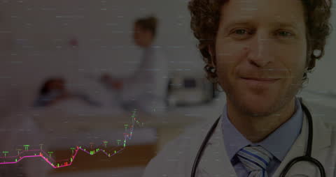 Innovative Doctor with Digital Data Overlay in Medical Setting
