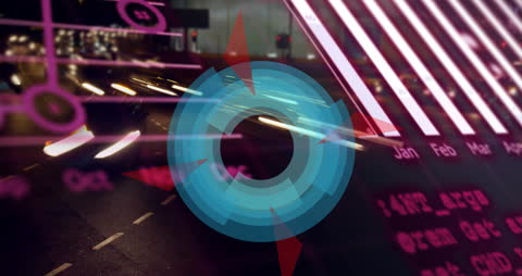 Digital Interface Animated Globe with Data Processing Elements