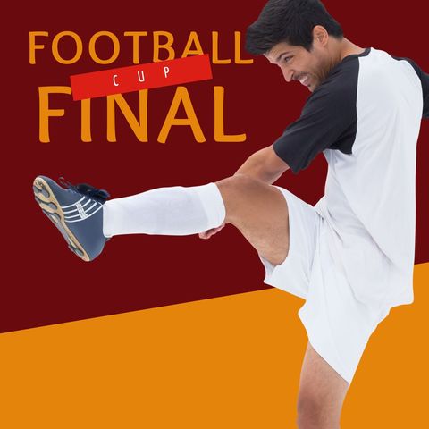 Football Player Kicking Ball in Sports Cup Final Promotion - Download Free Stock Templates Pikwizard.com