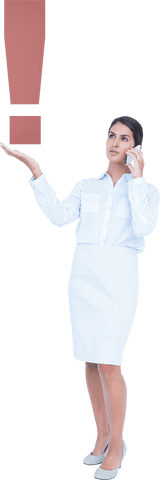 businesswoman holding transparent exclamation mark symbol - Download Free Stock Videos Pikwizard.com