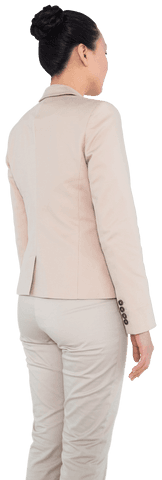 Biracial Business Professional Standing with Void on Transparent Background