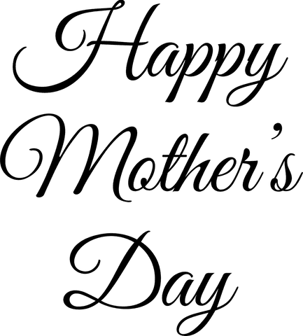 Happy mother's day text on transparent background festive design