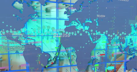 Abstract Animation of Global Data Processing with Virtual World Map