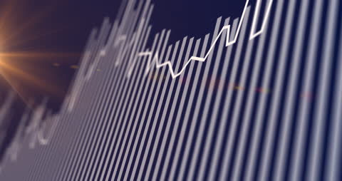 Dynamic Financial Growth Bar Graph on Dark Backdrop