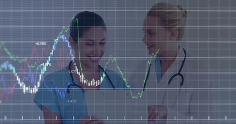 Doctors Analyzing Financial Data in Modern Hospital Technology