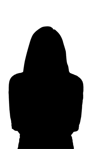 Silhouette of woman in office on transparent background illustration