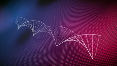 Futuristic Digital DNA Helix on Vivid Technological Background