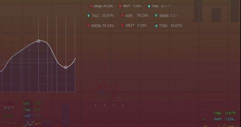 Digital Financial Data Processing Interface on Red Background - Download Free Stock Images Pikwizard.com