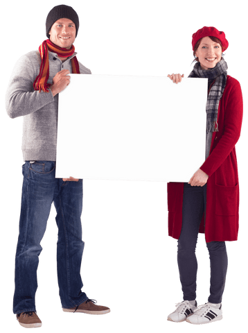 happy couple holding blank transparent sign for custom message - Download Free Stock Videos Pikwizard.com