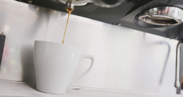 Close-Up of Coffee Being Made with Espresso Machine - Download Free Stock Images Pikwizard.com