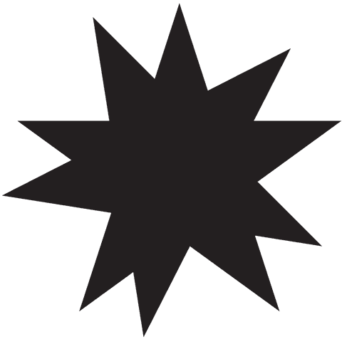 Bold black star icon on transparent background