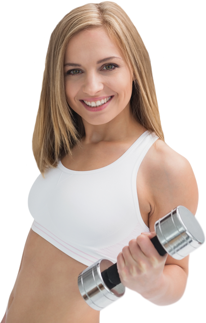 Transparent Fitness Enthusiast Exercising with Dumbbell Smiling - Download Free Stock Videos Pikwizard.com