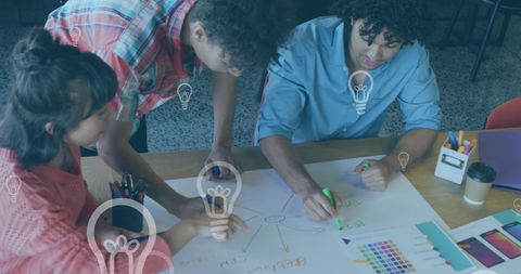 Creative team brainstorming together for new ideas