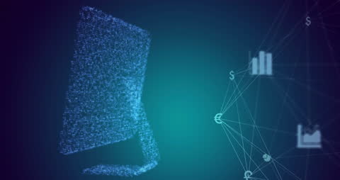 Digital Network Connections and Financial Symbols