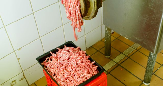 Industrial Meat Grinder Mincing Beef at Butcher Shop - Download Free Stock Images Pikwizard.com