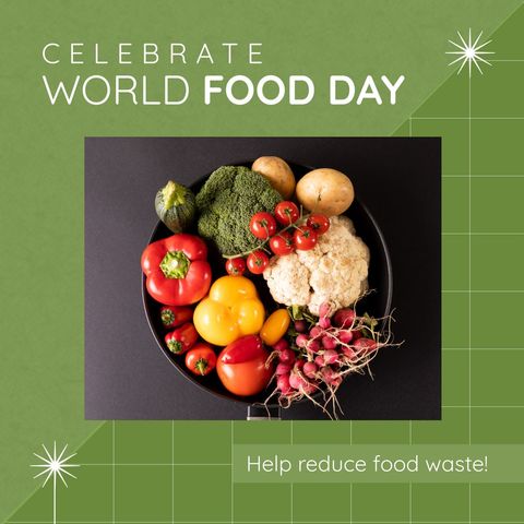 world food day poster promoting reduced food waste - Download Free Stock Templates Pikwizard.com