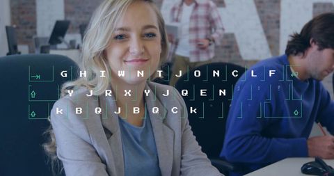 Diverse Business Team with Digital Data Interface