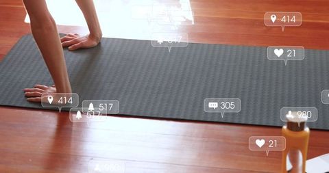 Social Media Engagement While Exercising Concept