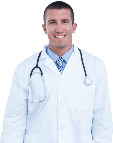 smiling clear-background male doctor in white coat - Download Free Stock Videos Pikwizard.com