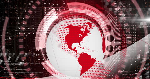 Futuristic Digital Network with North America Globe