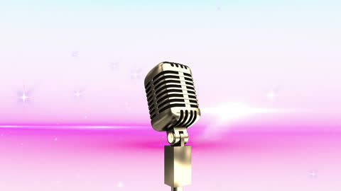 Retro Microphone Against Vibrant Gradient Background