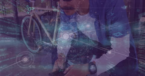 Futuristic Technology Network Around Urban Smartphone User