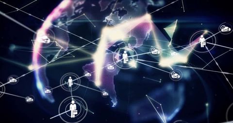 Global Network Connections with Data Processing Icons - Download Free Stock Images Pikwizard.com