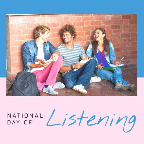students engaging on national day of listening - Download Free Stock Templates Pikwizard.com