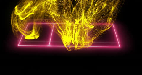 Neon Basketball Court with Dynamic Particle Animation