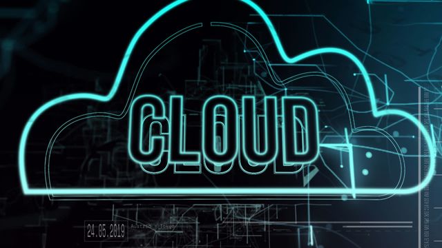 Neon cloud graphic with grid and data elements dating to 24.05.2049 is effective for representing futuristic cloud computing and digital networks. Useful for technology-driven projects, presentations on data advancement, virtual networks, cloud services, and publications regarding modern tech innovations and digital progress.