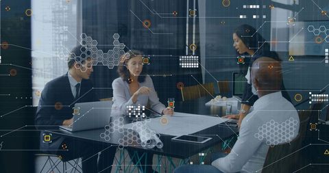 Diverse Business Team Analyzing Data and Digital Connections