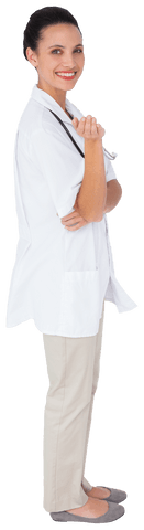 Smiling Caucasian Female Doctor Standing Transparent PNG - Download Free Stock Videos Pikwizard.com