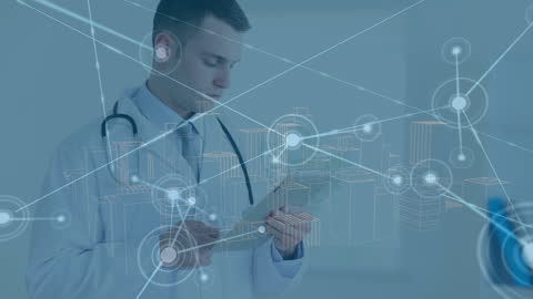 Innovative Healthcare Technology Concept with Doctor Using Tablet