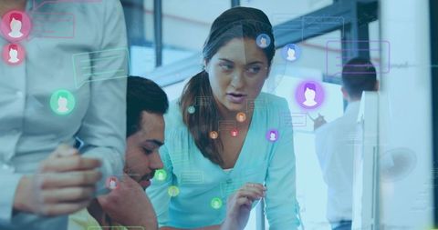 Team Collaboration in Digital Workspace with Interactive Overlays