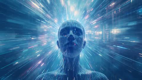 Digital Human Form with Dynamic Data Flow and Light Effects