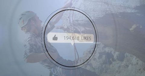 Rock climber perceived popularity with speaker icon