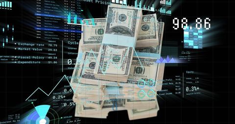 Financial Growth Analysis with American Dollar in Digital Background - Download Free Stock Images Pikwizard.com